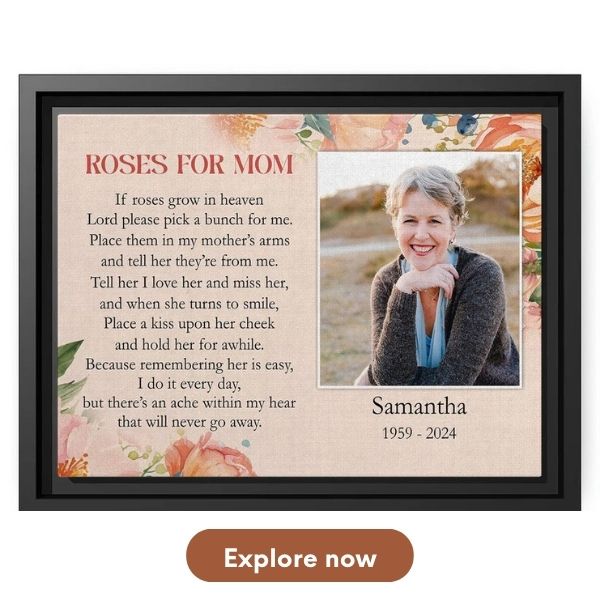 Personalized Memorial gift For Loss Of Mother - Custom Canvas Print 