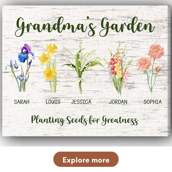 Grandma Garden Custom Canvas - Personalized Birthday Gift
