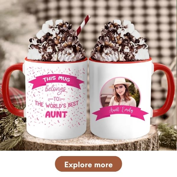 Personalized Birthday or Christmas gift For Aunt - Custom Accent Mug - MyMindfulGifts