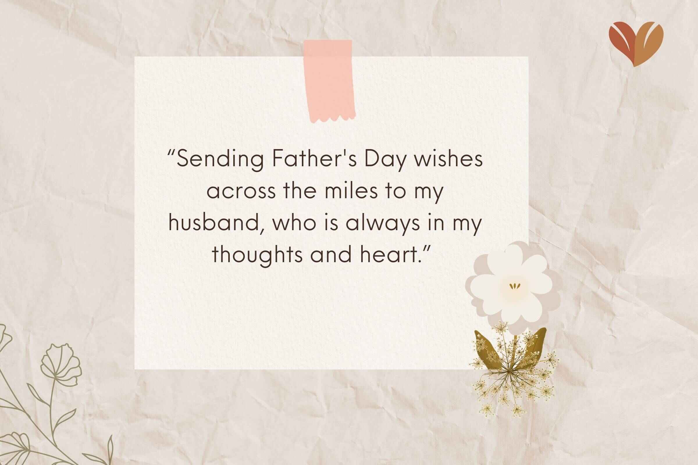 Father's Day Messages to Husband Far Away