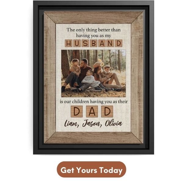Personalized Father's Day Gift for Dad - Custom Scrabble Canvas Print