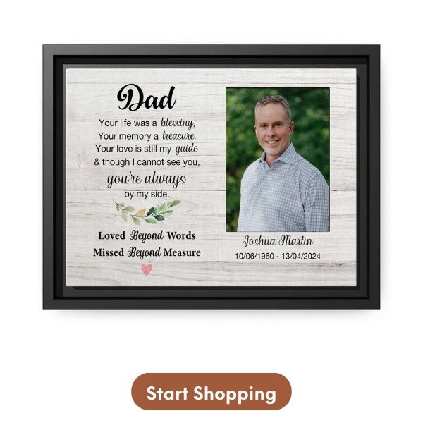 Customizable gift For The Loss Of Dad On Father's Day - Custom Canvas From MyMindfulGifts