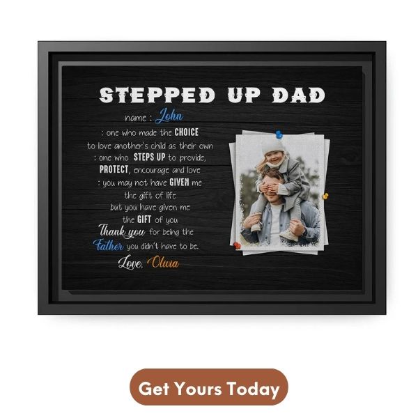 Unique Father's Day Gift for Stepdad - Custom Canvas Print