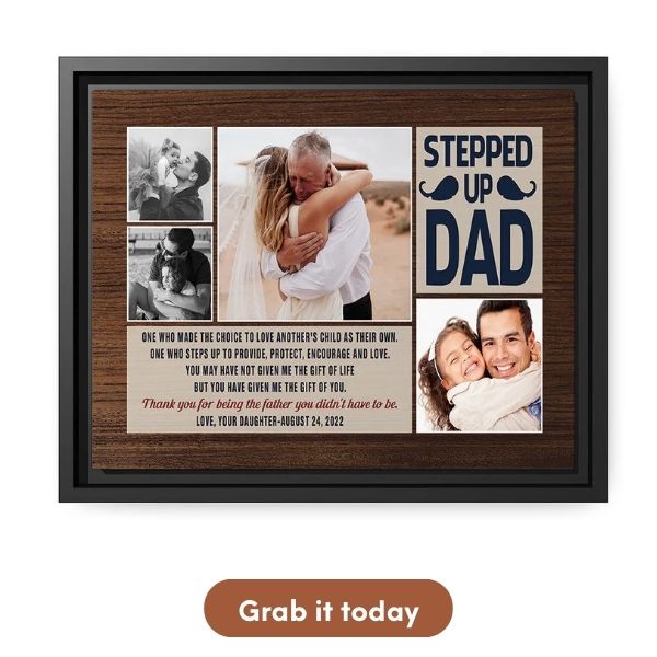 Personalized Father's Day Gift For Stepdad - Custom Canvas From MyMindfulGifts