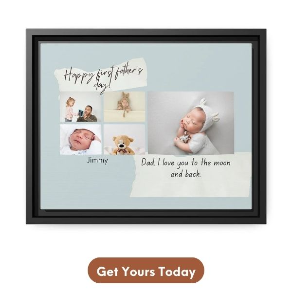 Personalized First Father's Day gift for New Dad - Custom Canvas Print