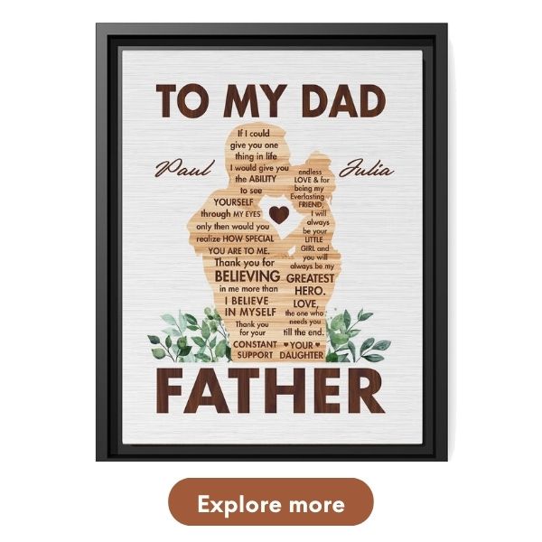 Personalized Father's Day Gift For Dad - Custom Canvas From MyMindfulGifts