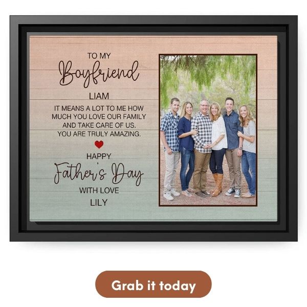 Personalized Father's Day gift For Boyfriend - Custom Canvas Print 