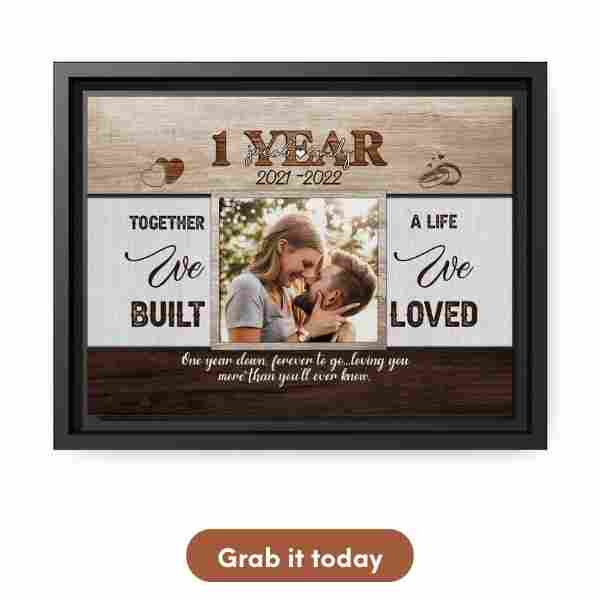 Personalized One Year Wedding Anniversary Gift - Custom Canvas