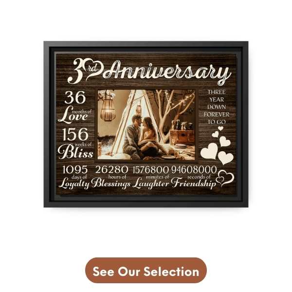 36 Months Of Love - Personalized 3 Year Wedding Anniversary Gift 