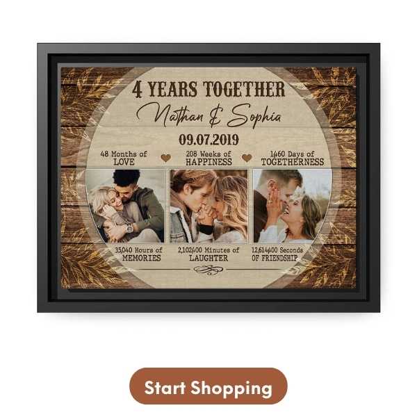 Personalized 4 Year Anniversary Gift For Sister Or Brother