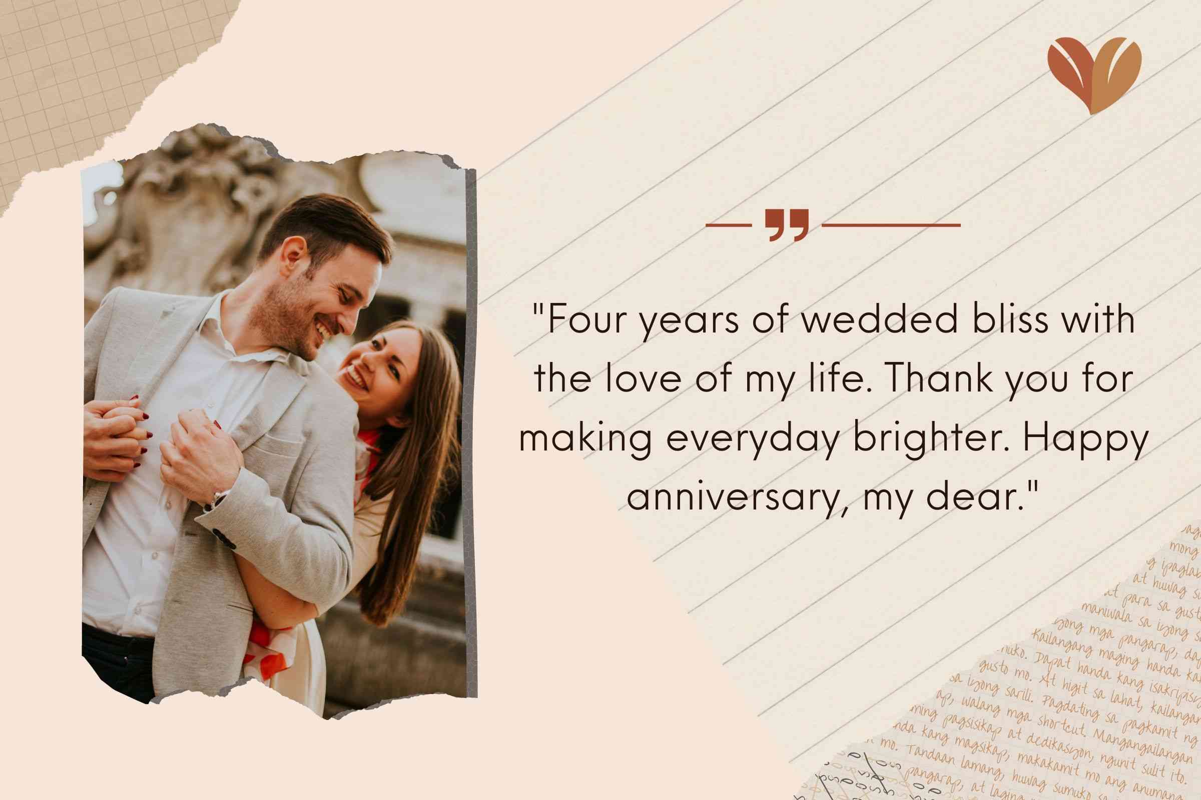 Heart-Melting Happy 4 Year Anniversary Quotes