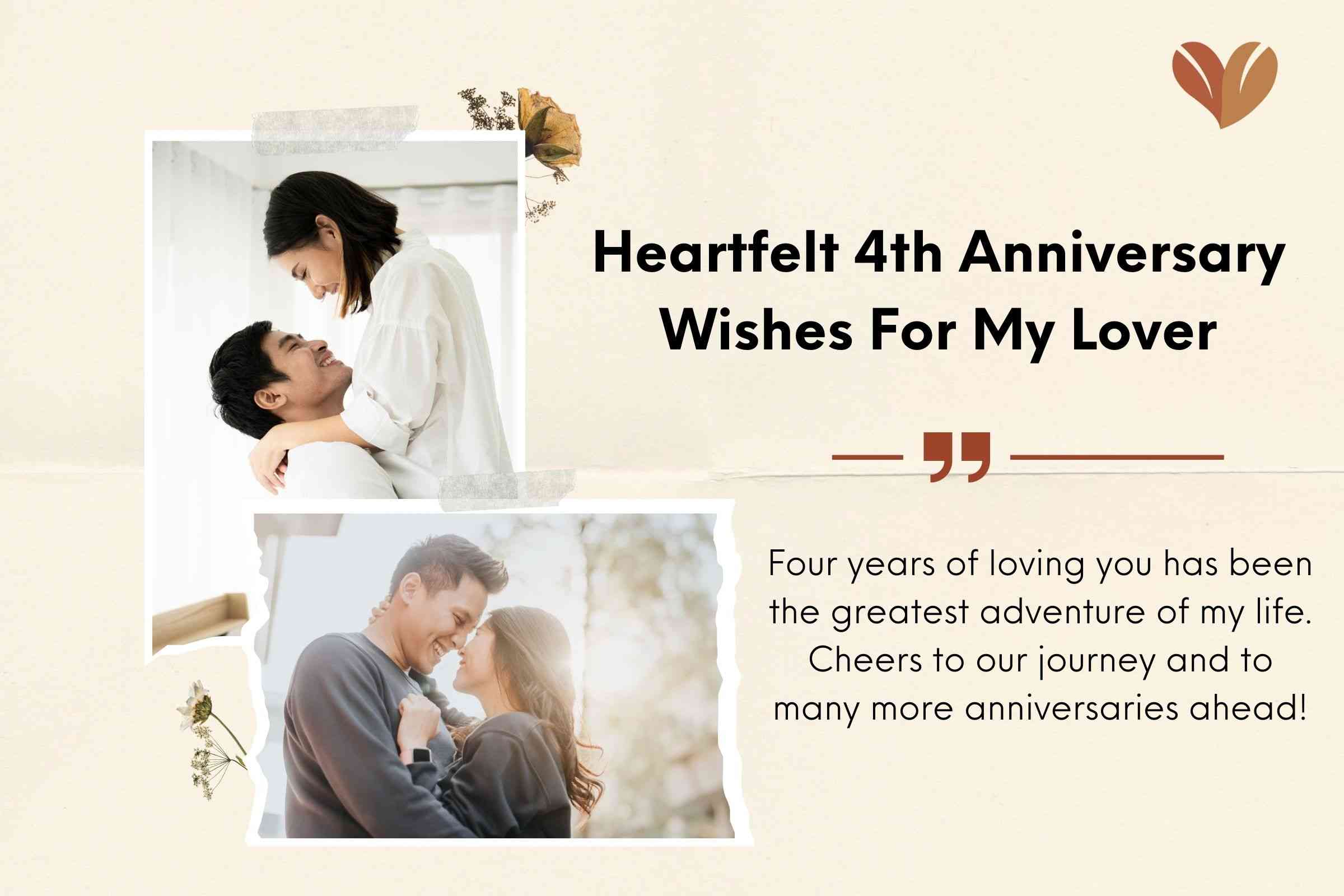 Heartfelt 4th Anniversary Wishes For Wife Or Girlfriend