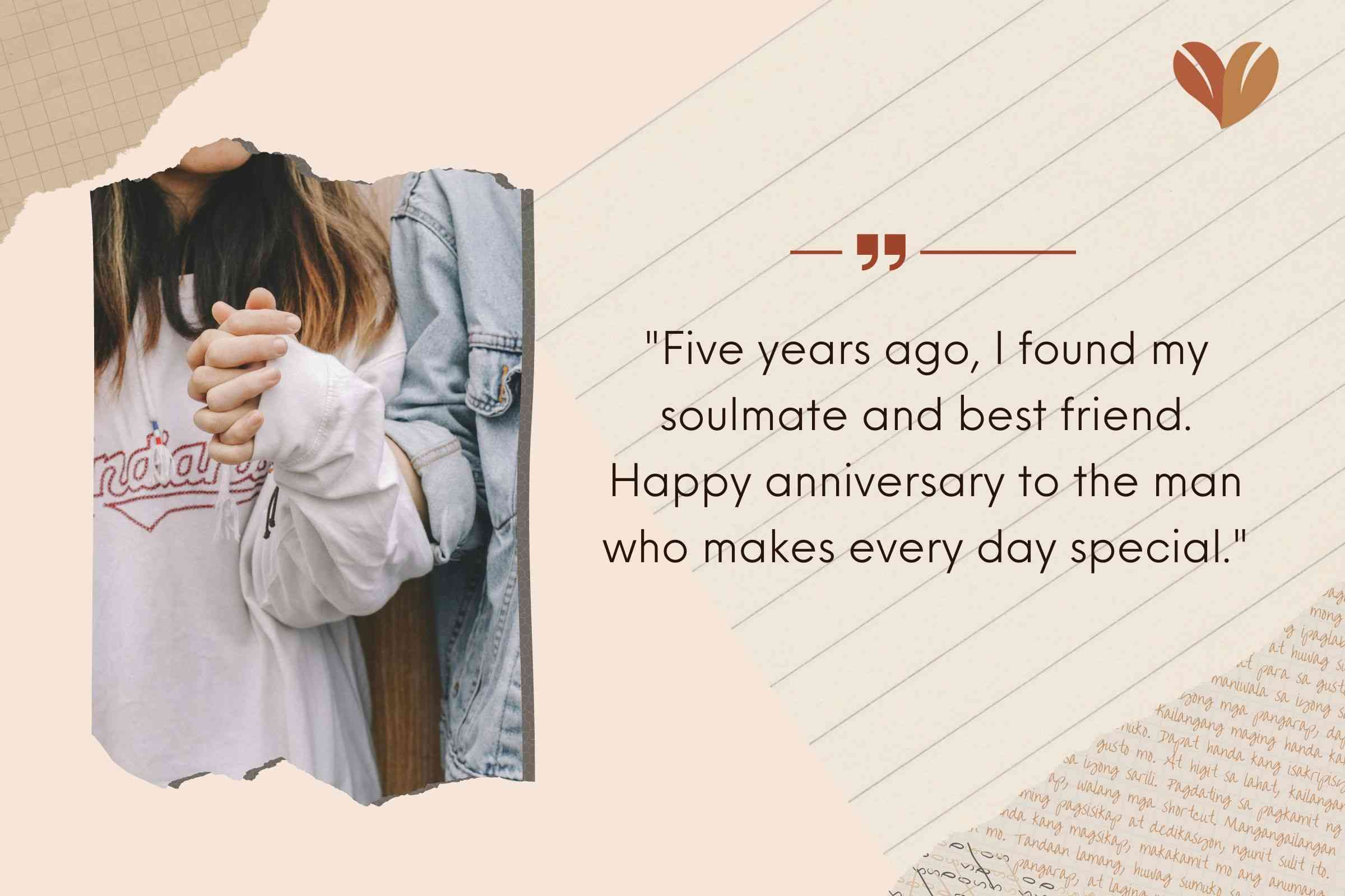 Heart Touching 5th Anniversary Greeting Card Wishes For Husband