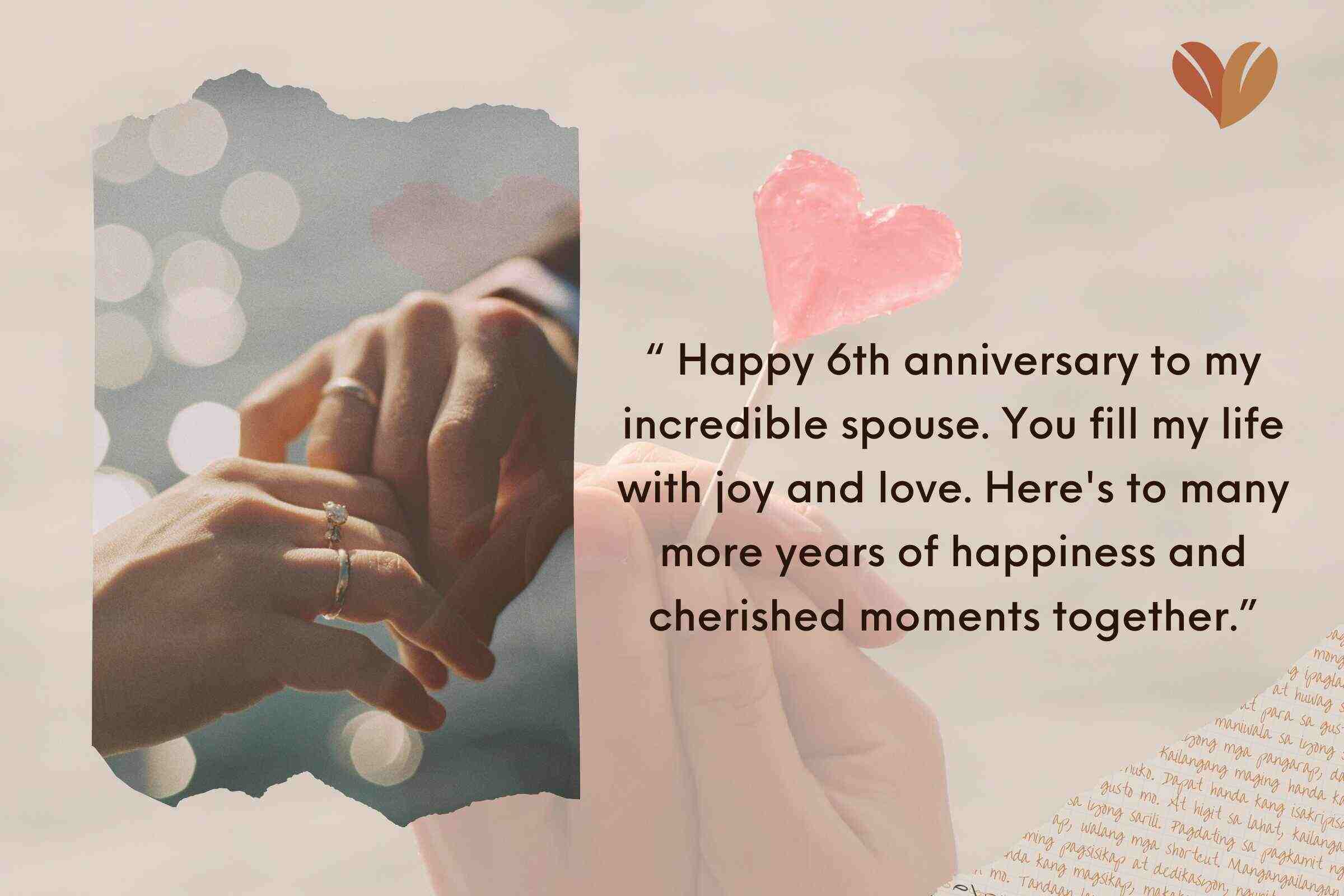 Heart Touching 6th Marriage Anniversary Wishes For Your Spouse