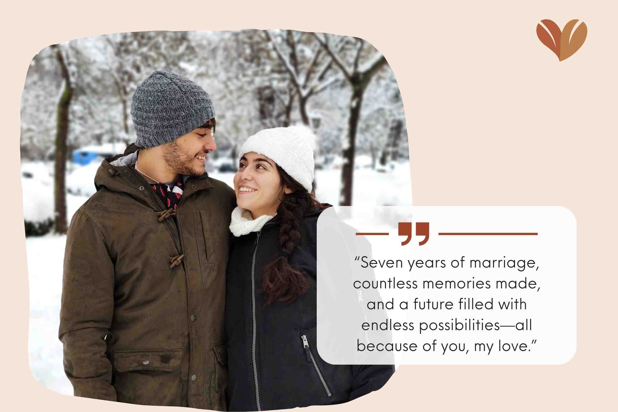 Romantic 7th Wedding Anniversary Quotes For Wife