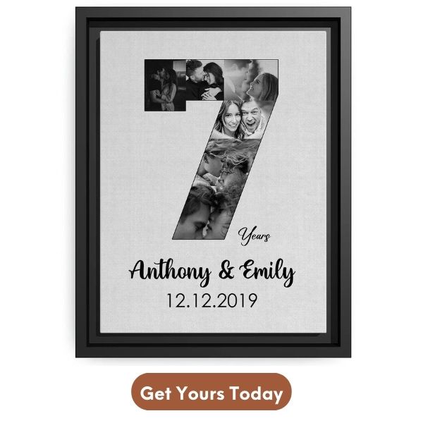 Customized 7 Year Wedding Anniversary Gift For Husband - Custom Canvas 