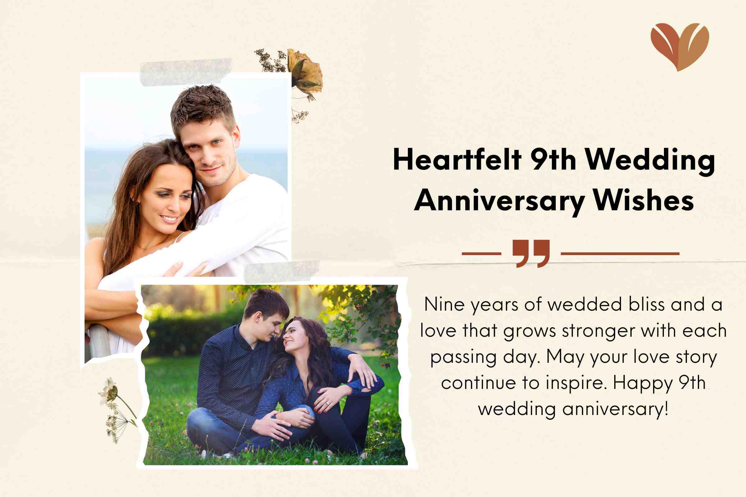 Heartwarming 9th Wedding Anniversary Wishes For Couple