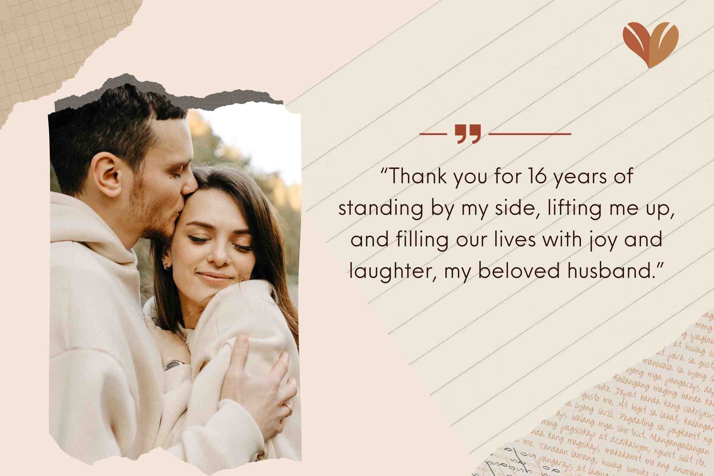 Heartfelt 16th Anniversary Wishes For Husband