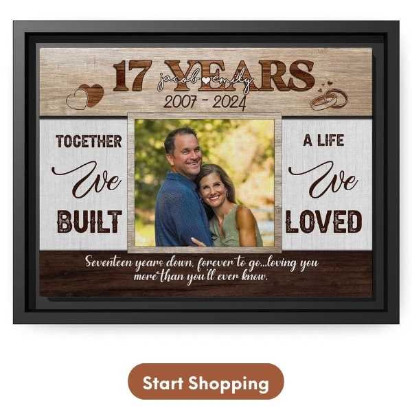 Customized 17th Anniversary Gift For Husband From Wife - Custom Canvas From MyMindfulGifts