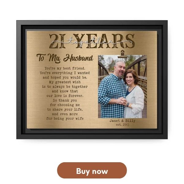 Personalized 21 Year Anniversary Gift For Parents - Custom Canvas Print