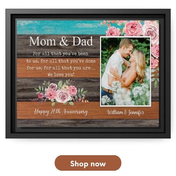 Customized 26th Anniversary Gifts For Parents - Custom Canvas From MyMindfulGifts