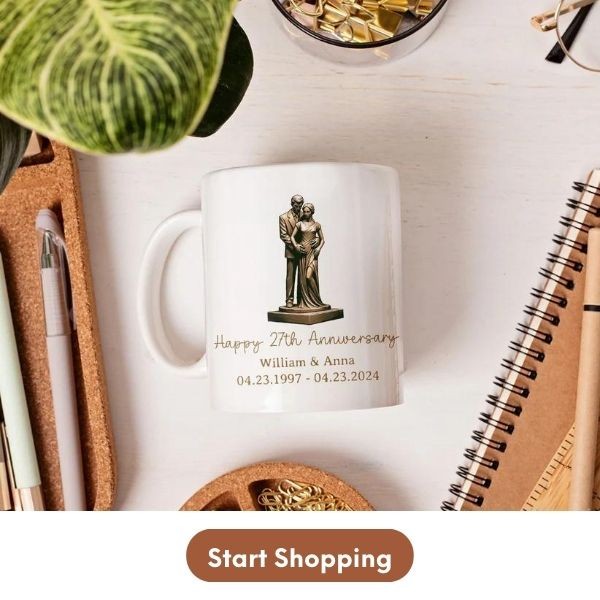 Personalized 27th Anniversary Gifts For Spouse - Custom Mug From MyMindfulGifts