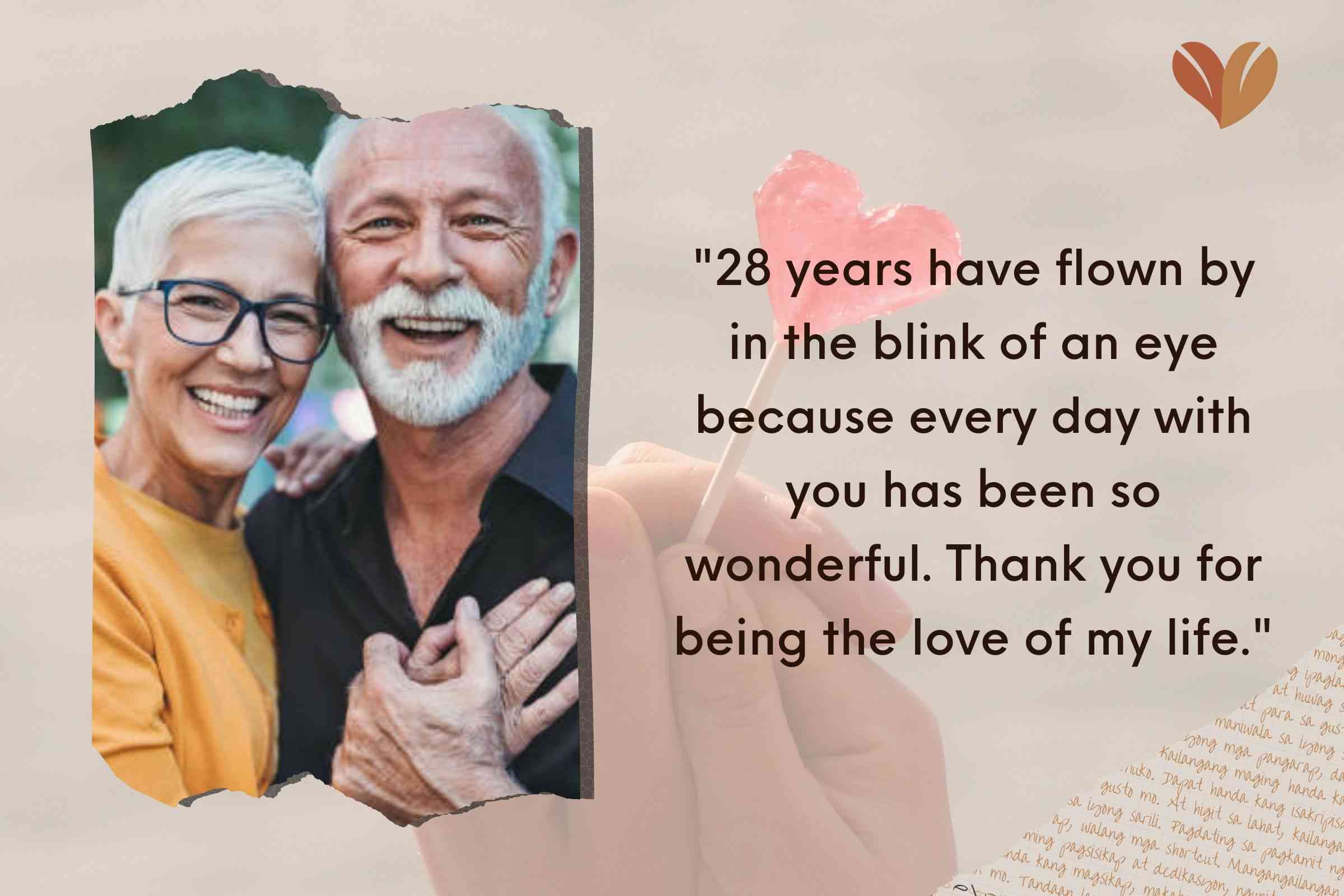 Short & Sweet 28th Anniversary Quotes To Your Friends