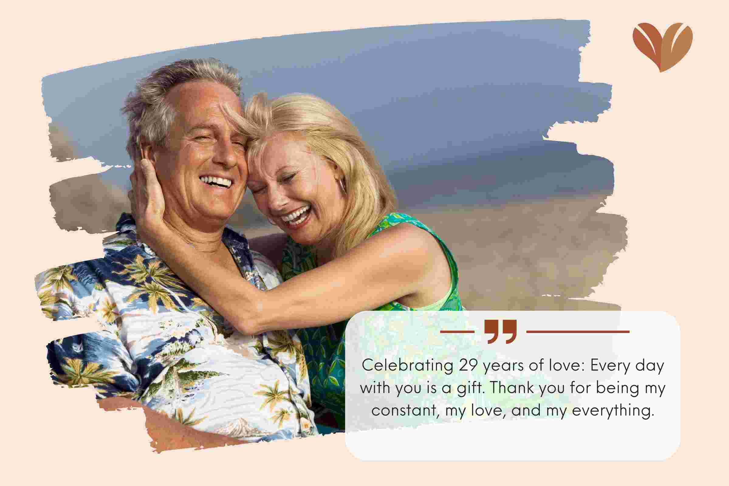 Happy 29th Anniversary Wishes From Partners To Each Other