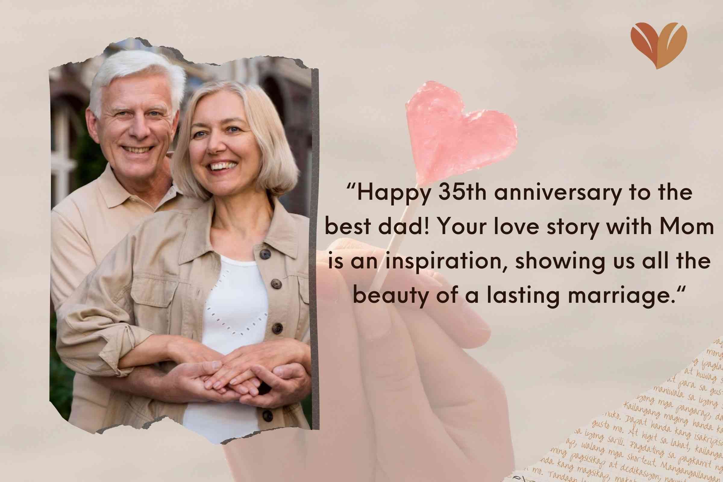 Sweet 35-Year Wedding Anniversary Quotes For Dad