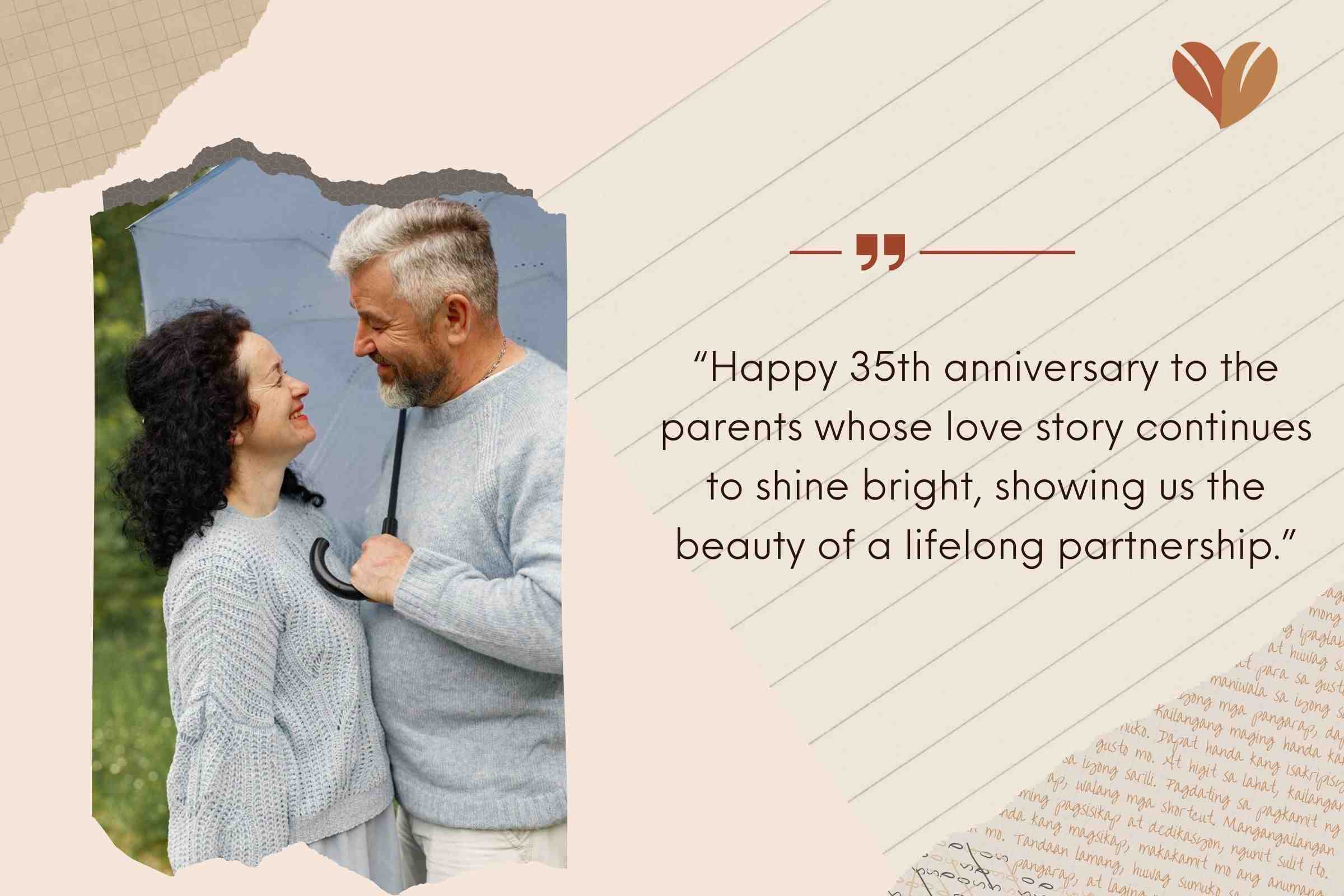 Thoughtful 35th Wedding Anniversary Messages For Mom