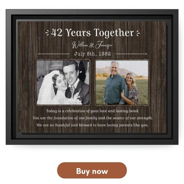 Customizable 42nd Anniversary Gift - Custom Canvas From MyMindfulGifts