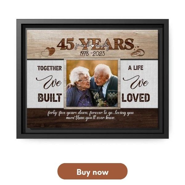 Customizable 45th Anniversary Gift - Custom Canvas From MymindfulGifts