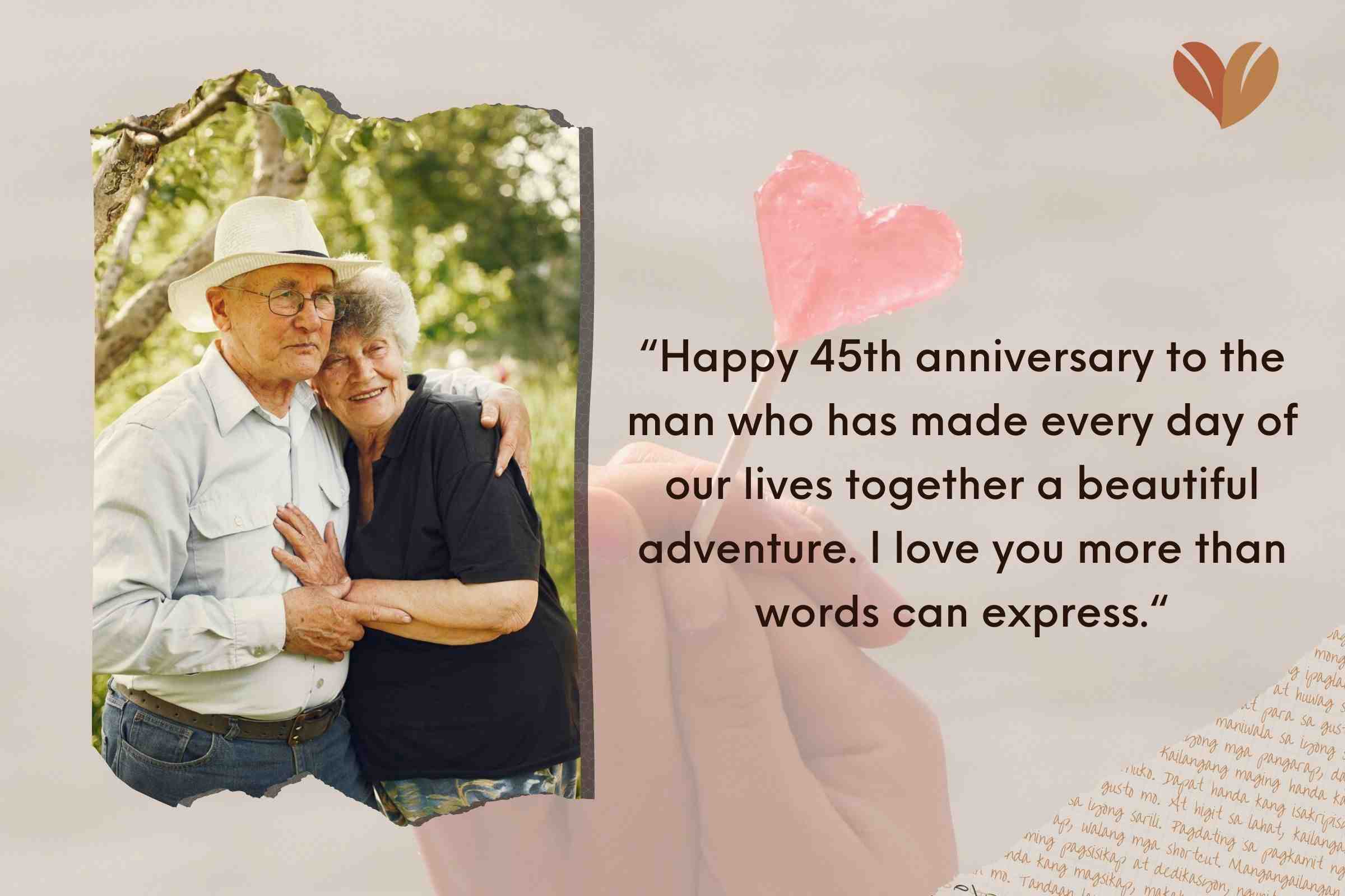 Romantic 45th Wedding Anniversary Quotes For Husband