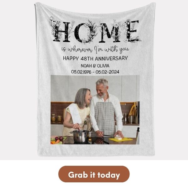 Personalized 48th Anniversary Gift For Husband - Custom Blanket From MyMindfulGifts