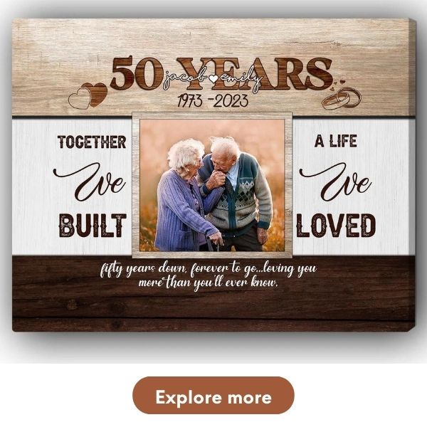 Customizable 50 Year Anniversary gift for Husband - Custom Canvas