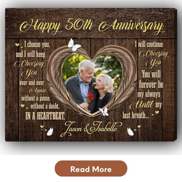 Custom 50 Year Anniversary gift For Your Loved Ones - Custom Canvas From MyMindfulGifts