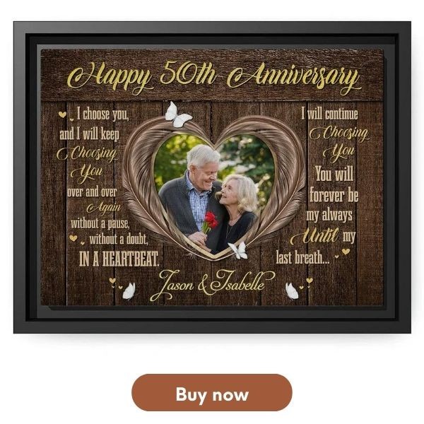 Customized 50th Anniversary Gift - Custom Canvas From MyMindfulGifts