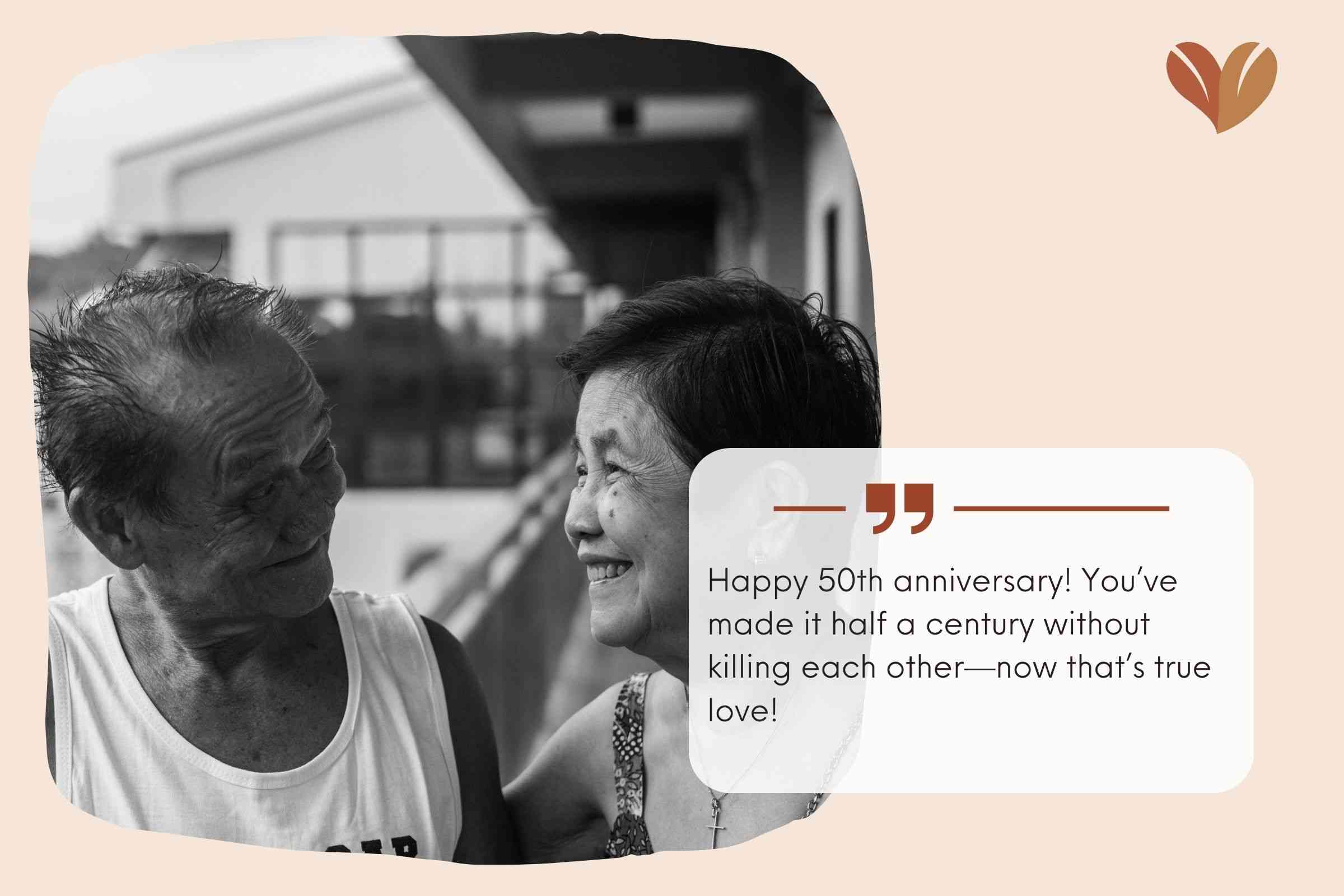 Funny 50th Wedding Anniversary Wishes for Friends