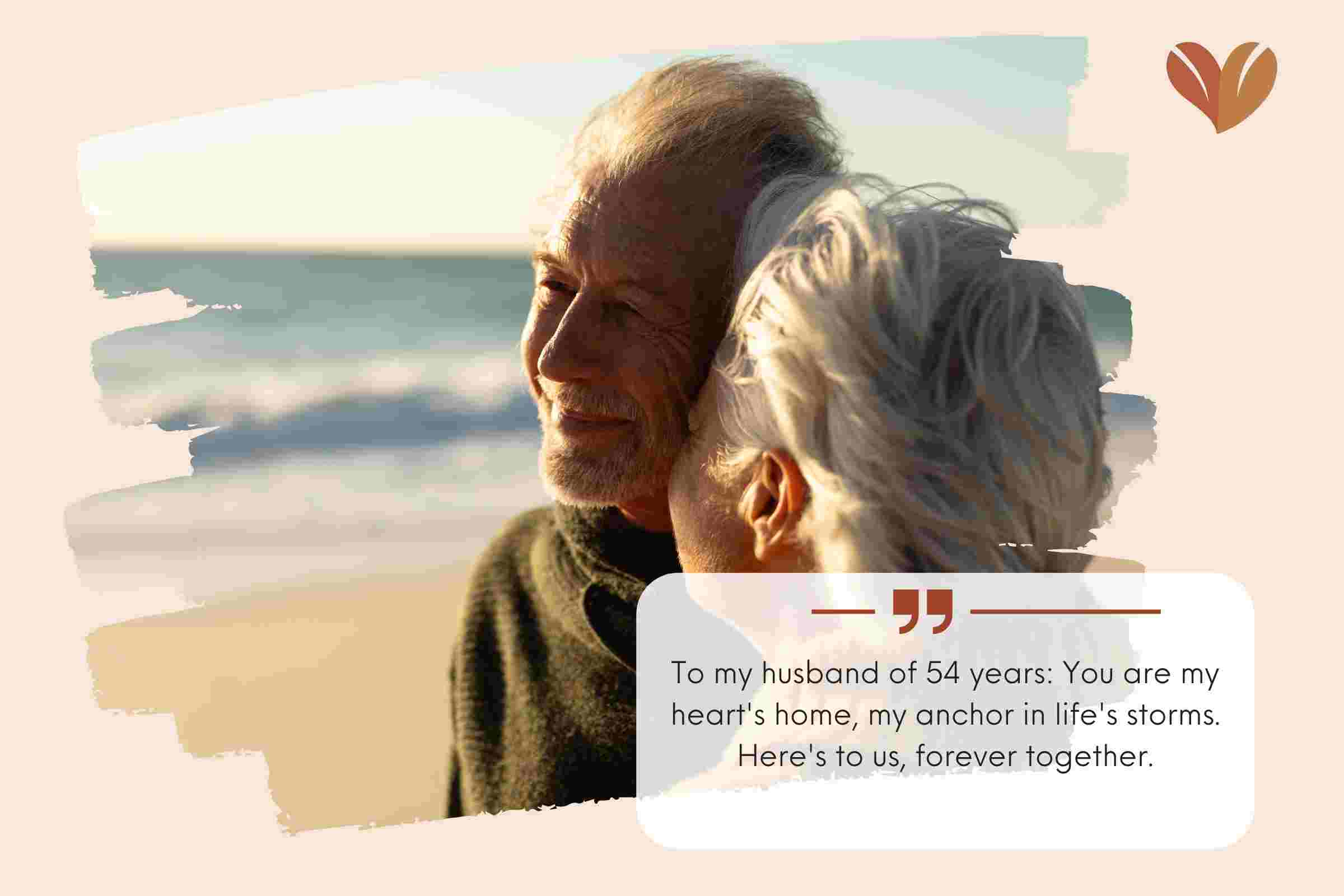 Romantic and Happy 54th Anniversary Wishes For Him