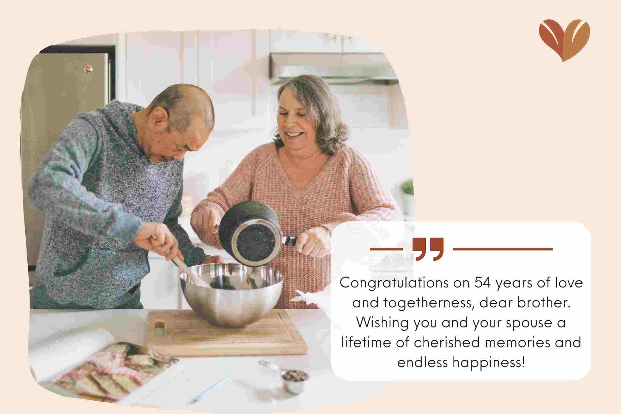 Thoughtful 54 Years Anniversary Wishes For Brother