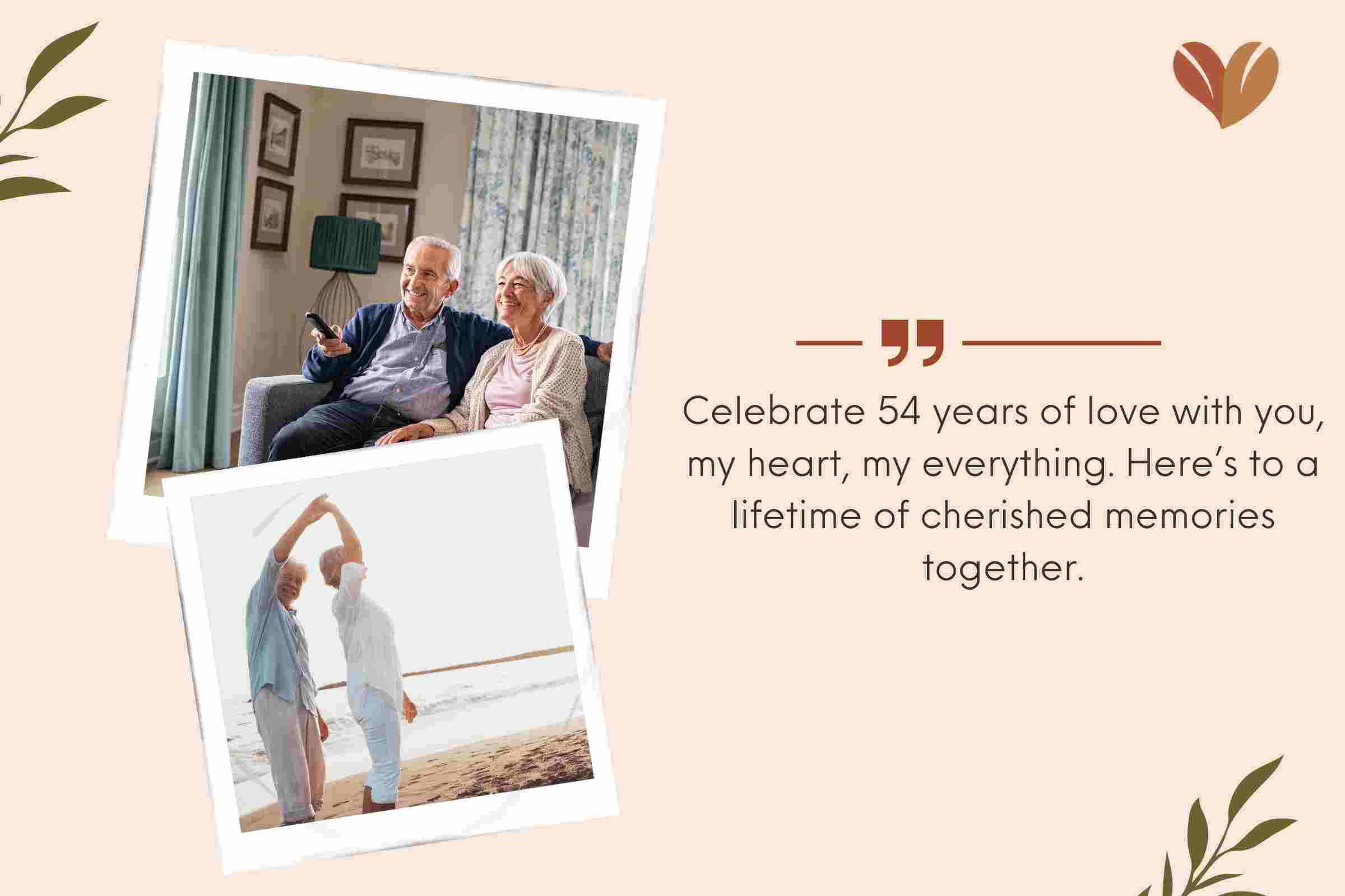 Heart Touching And Happy 54th Anniversary Wishes For Her