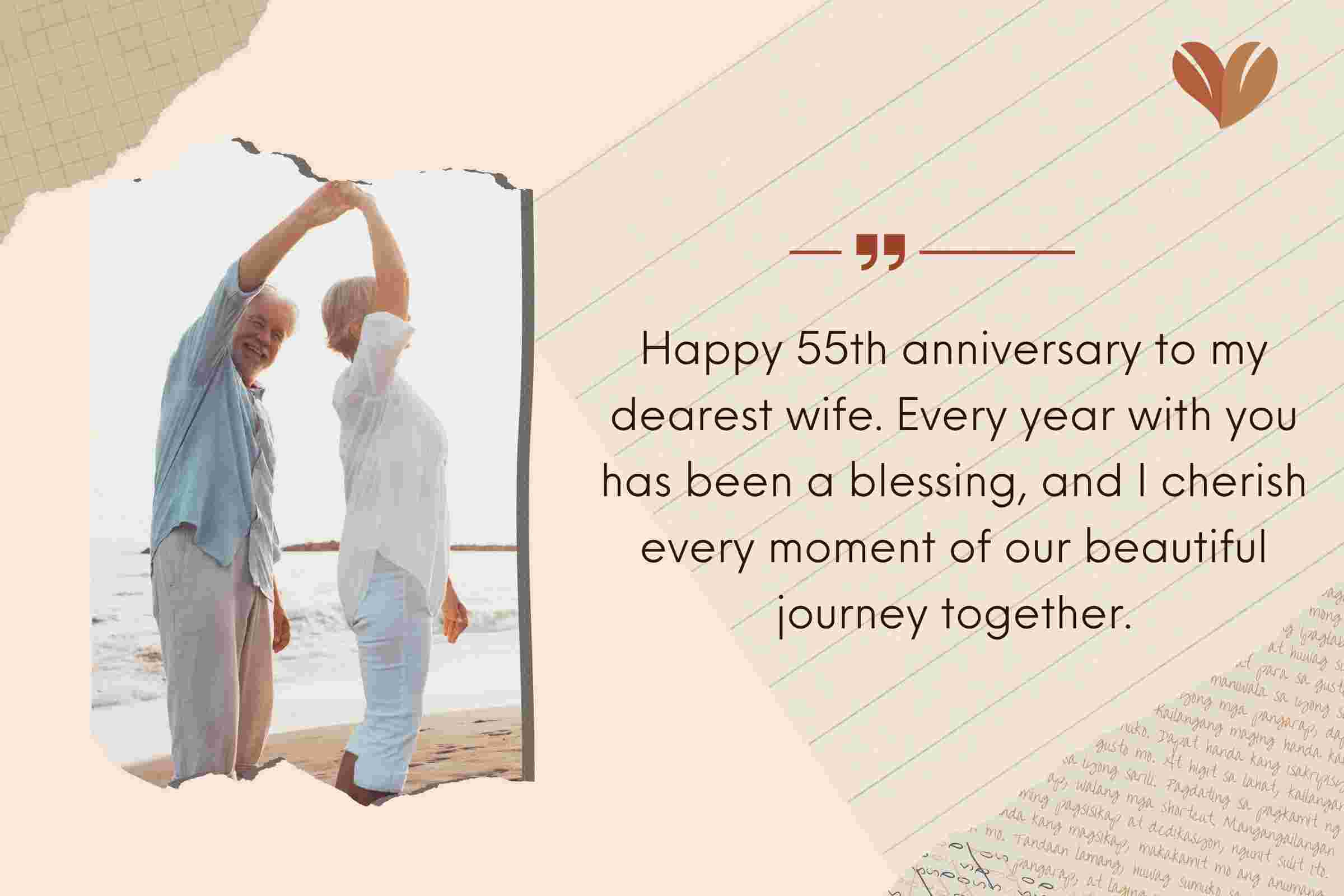 Heartfelt 55th Anniversary Wishes To Your Wife