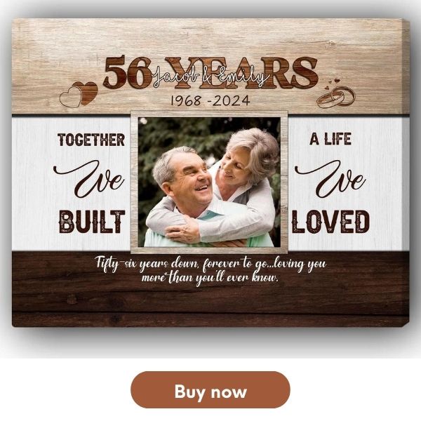 Customizable 56th Anniversary Gift For Husband - Canvas From MyMindfulGifts