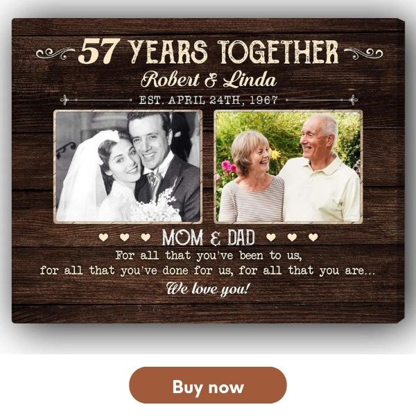 Personalized 57 Years Anniversary Gifts - Custom Canvas From MyMindfulGifts