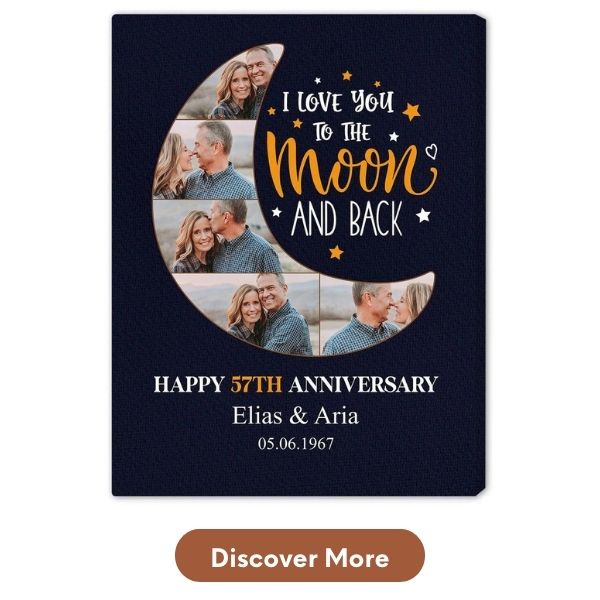 Customizable 57 Years Anniversary Gifts For Couples - Custom Canvas From MyMindfulGifts