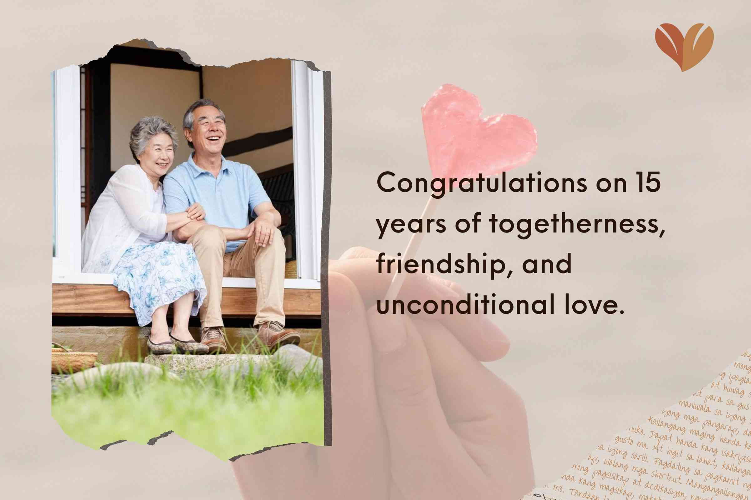 Short 15th Wedding Anniversary Card Wordings