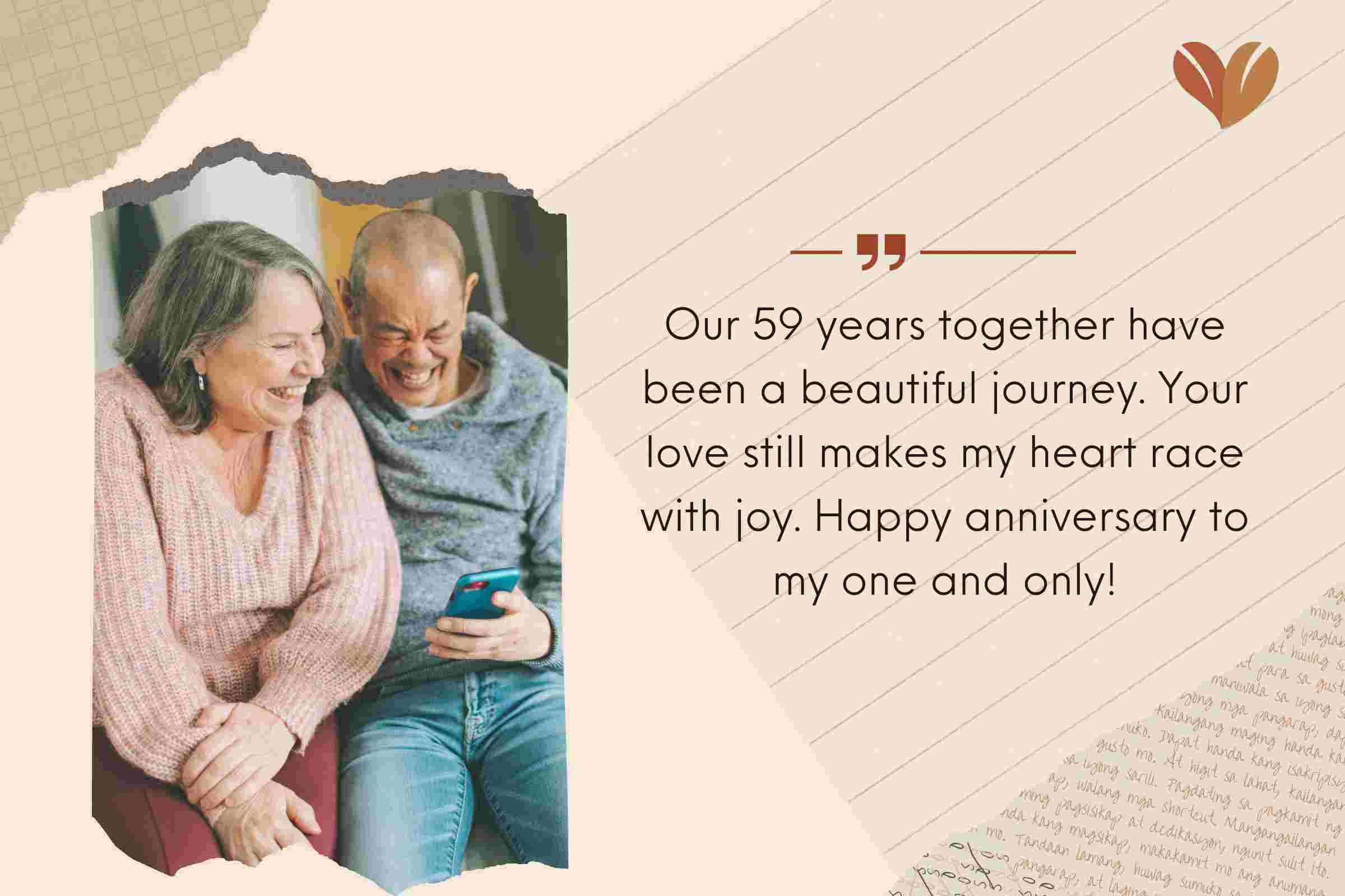 Romantic 59th Marriage Anniversary Wishes For Husband