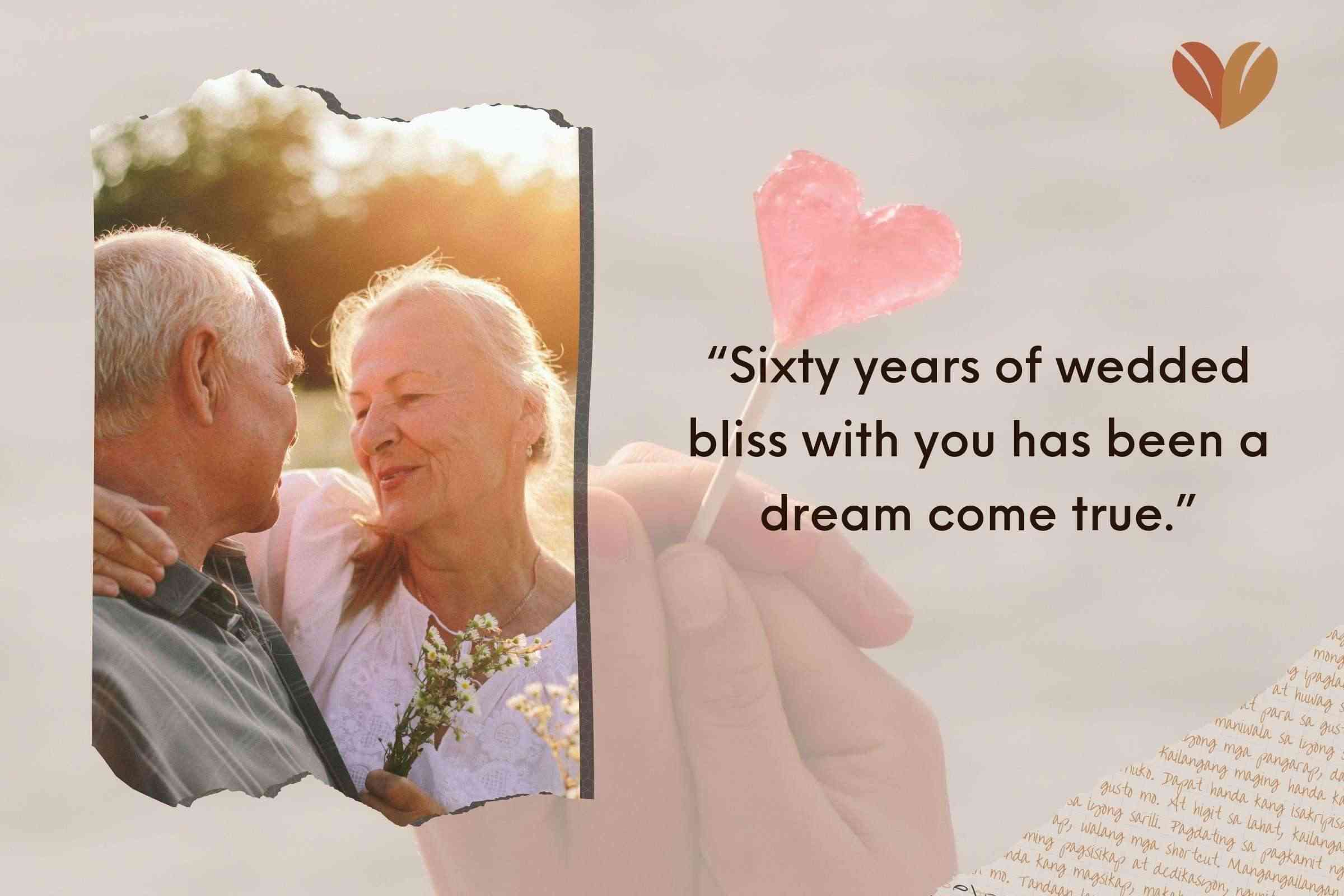 Meaningful 60 Years Wedding Anniversary Cards For Your Spouse