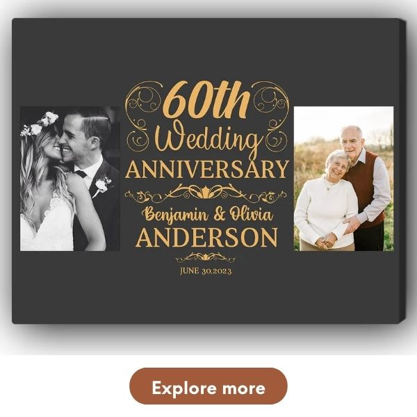 Customizable 60th Anniversary Gift To Your Husband - Custom Canvas