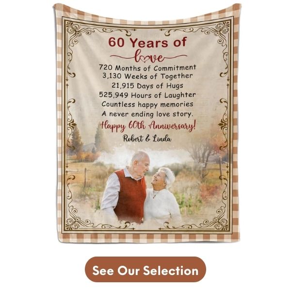 Personalized 60th Anniversary Gift To Your Husband - Custom Blanket